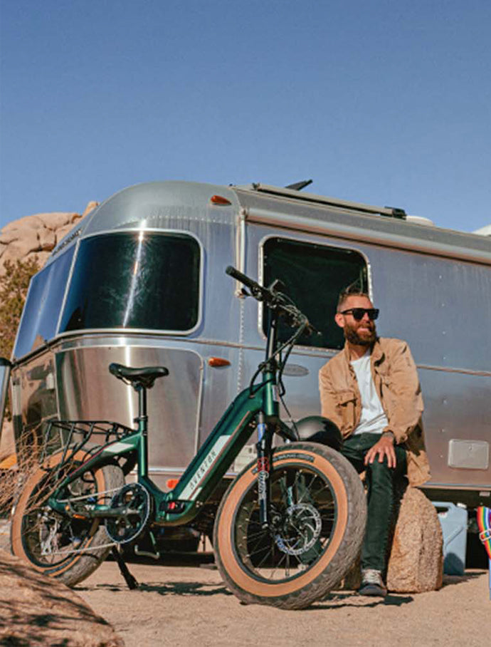 Sinch Step-Through Lifestyle desert camping shot